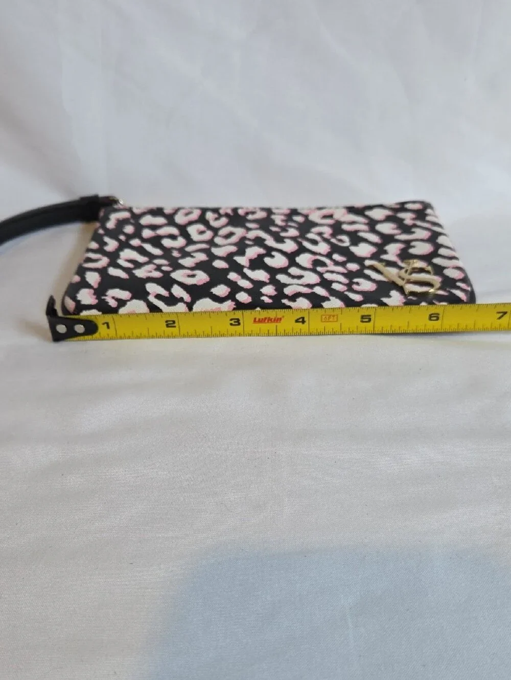 Victoria's Secret Black, Pink & White Leopard Print Wristlet Clutch